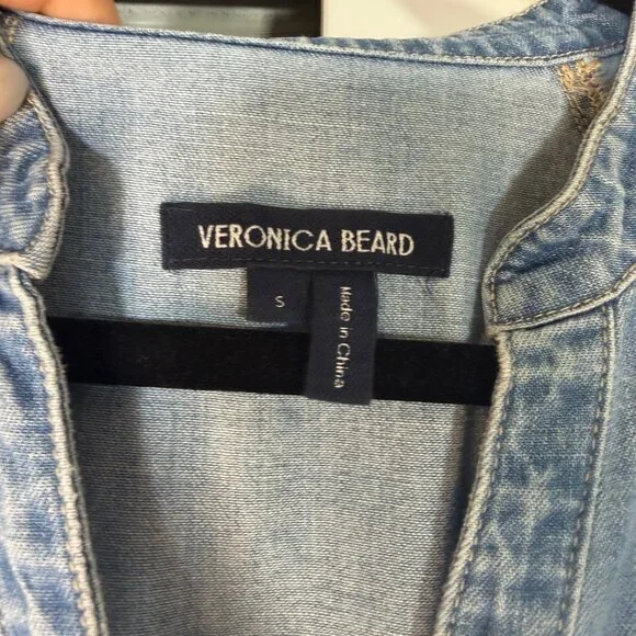 Veronica Beard Kanika Belted Denim Minidress in Iceberg - Small - Picture 7 of 16